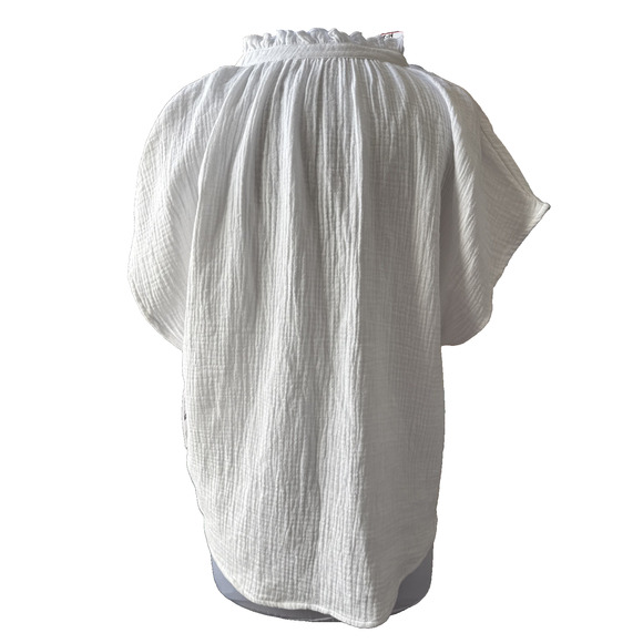 89th & Madison NWT Women’s L Boho Chic Waffle White Blouse Clean White Beach - Picture 3 of 11